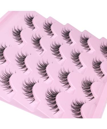 10 Pairs of Natural Wispy Manga False Eyelashes - Asian Korean Manhua Strip Lashes - Buy Online on GoSupps.com