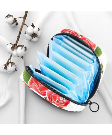 Shop Women's Binding-Up Bags - Roses Pattern Tampon Storage with Zip Pockets | Multi-Purpose Menstrual Bags - Buy Online on GoSupps.com