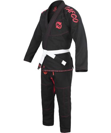 Men's Brazilian Jiu Jitsu Gi - Light Preshrunk Grappling Uniform with White Belt - Black A1L - Buy Online on GoSupps.com