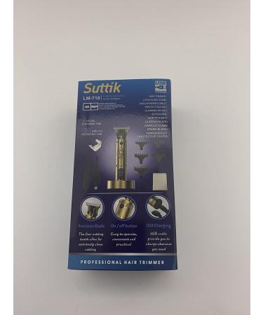 Suttik Cordless Professional Hair Clipper with Charging Dock - Men's Haircut & Grooming Kit - Rechargeable LED Display - Gold - Buy Online on GoSupps.com