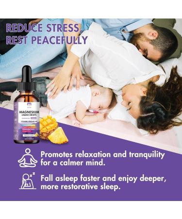 Magnesium Glycinate Liquid Drops Liquid Magnesium Drops 1800MG Bromelain Vitamin D3 C B6 Pineapple Flavor Support Nerves Sleep Relaxation Muscle Bone - Buy Online on GoSupps.com