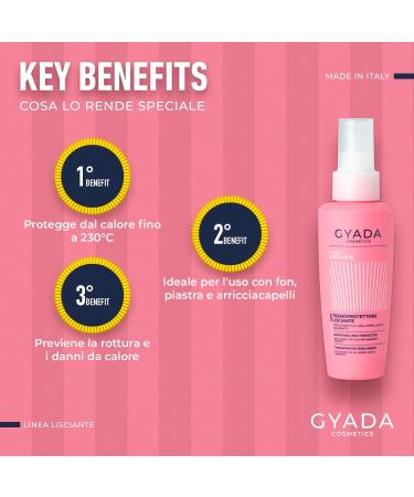 GYADA COSMETICS Smoothing Thermoprotector protection up to 230 against the heat of the phone flat iron and curling with flax extract oats acai and almond 125 ml - Buy Online on GoSupps.com