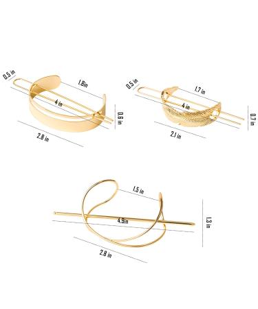 PANTIDE 3Pcs Hair Cuff Bun Cage Kit - Vintage Alloy Hair Accessories for Women - Gold Geometric Hair Clip - Buy Online on GoSupps.com