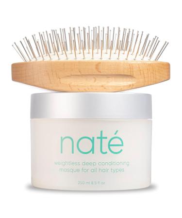 Weightless Hair Mask with Detangling Brush - Deep Conditioning Aloe Vera Pacific Seaweed & Kaolin Clay Treatment for All Hair Types | Shop Internationally - Buy Online on GoSupps.com