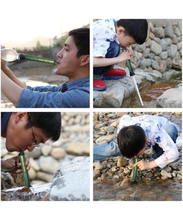 Mini Portable Outdoor Water Filter - 2000L Capacity 99.99% Bacteria Removal for Camping Hiking Trekking and Travel - Emergency Water Preparation - Green 1 Pack - Buy Online on GoSupps.com