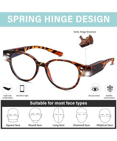 LED Lighted Reading Glasses for Men & Women - Blue Light Blocking +150 Magnifier Eyeglasses | Anti Eyestrain Nighttime Comfort - Buy Online on GoSupps.com