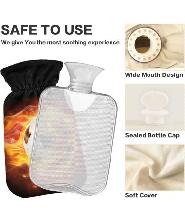 Naanle Fire Football Hot Water Bottle - 1L Transparent Heat Bottle for Bed & Pain Relief | Ideal Hand & Feet Warmer | International Shipping - Buy Online on GoSupps.com