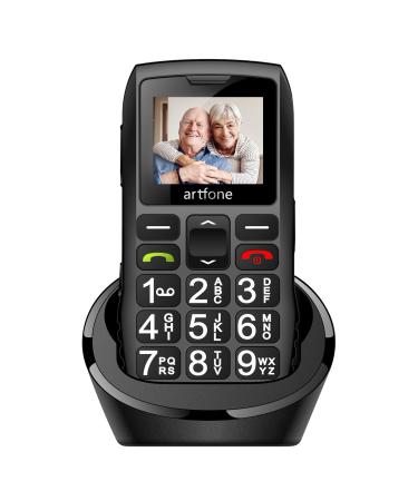 artfone Big Mobile Phone for Elderly 1400mAh Battery C1+ Black
