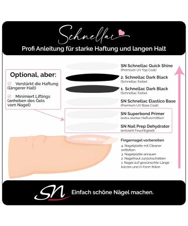 Buy SN Schnellac Black Opaque UV Nail Polish - Vegan Gel Shellac HEMA Free 10ml - Fast International Shipping - Buy Online on GoSupps.com