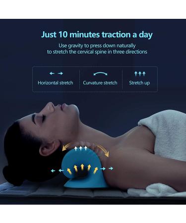Neck Stretcher for Neck Pain Relief | Shoulder & TMJ Pain Relief | Cervical Traction Device | Chiropractic Pillow (Blue) - Buy Online on GoSupps.com