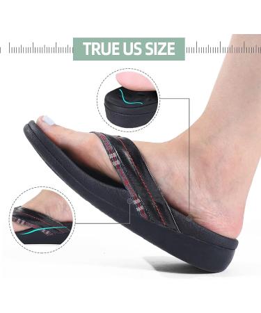Orthopedic Sandals for Plantar Fasciitis | Arch Support Flip Flops | Non-Slip Lightweight Sandals | Black & Red - Buy Online on GoSupps.com