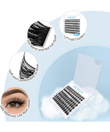 Morning D-Mix Cluster Lashes 84 Pcs | DIY Cluster Eyelash Extensions | Individual Lashes Thin Band & Soft | 8-16mm Length - Buy Online on GoSupps.com