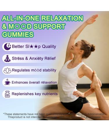 ELLAMENTZ 5HTP Gummies + GABA - Melatonin Free -Magnesium Glycinate Ashwagandha L-Theanine L-Tryptophan & Vitamin D3 | Relaxation & Calm Gummies | Nighttime Support for Adults 2 Pack - Buy Online on GoSupps.com