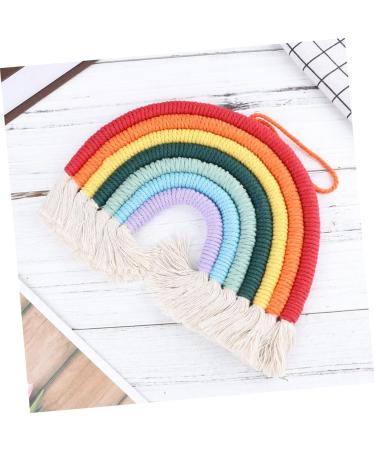 ABOOFAN 1pc Rainbow Rope Pendants Rainbow Tapestry Wall Hangings Office Decore Bohemia Cotton Rope Color 1 28X27CM - Buy Online on GoSupps.com