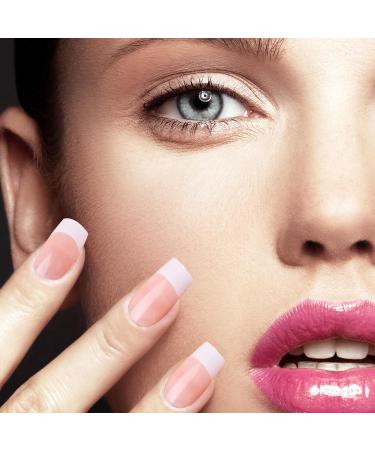 French Tip Nail Tips French Nails 10 Sheets Nude Color Short Press on Nails with White Edge 12 Size Full Cover Stick on Nails False Nails for Women Girls Nail Art Style2 - Buy Online on GoSupps.com