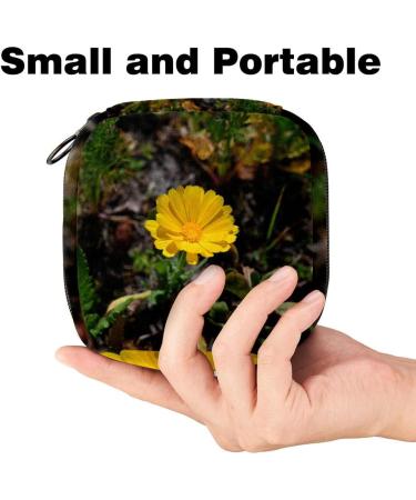 Yellow Flower Lady Napkins Storage Bag | Portable Menstrual Cup Zipper Bag for Teens & Women - Buy Online on GoSupps.com