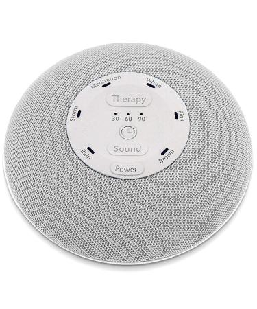 Homedics Deep Sleep Mini Portable Sleep Sound Machine, Gray, Sound Machine with 5 Soothing Sounds and 3 Sleep Therapy Programs, Rechargeable Sound Therapy for Home, Office, Nursery, Auto-Off Timer