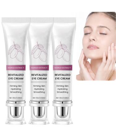 JASUBAI Eyelift Mango Serum Eye Revitalizing Cream and Hyaluronic Acid Eye Repair Against Dark Circles Puffy Eyes and Wrinkles - Firming and Moisturizing Eye Care Anti-Aging (Pack of 3)