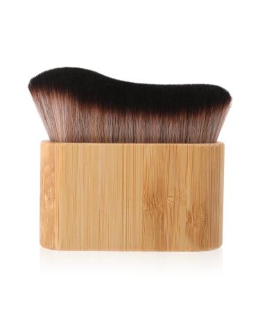 Prasacco browning brush 7 x 6.8 cm flat browning brush with wooden handle Large body-make-up brush Self-tanning brush Multifunctional body brush powder brush Rouginsel with soft bristles