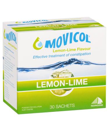Movicol Sachets for Relieve of Constipation to Restore Comfortable Bowel Movements - Lemon - Lime Flavor - 30 Sachets