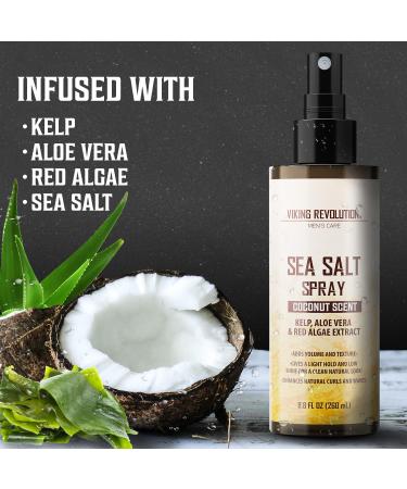Viking Revolution Coconut Sea Salt Spray for Men - Texturizing Hair Spray with Kelp Aloe Vera & Red Algae - Beach Volume & Texture - 8.8 Fl Oz - Buy Online on GoSupps.com