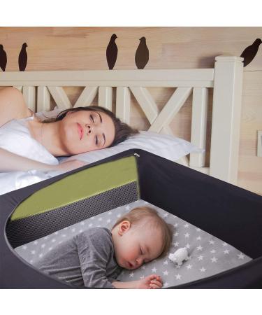 LLYWCM Crib Blackout Cover - Pack and Play Travel Crib Canopy - Stretchy Breathable Baby Netting Cover/Tent for Indoor or Outdoor Portable Playard to Sleeping or Play black 1 - Buy Online on GoSupps.com