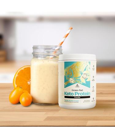 LevelUp Keto Protein with Collagen Peptides Energizing MCT Whey Isolate Protein Ketogenic Protein Powder Supplement - Vanilla Sweet Cream Vanilla Sweet Cream 1 Pound (Pack of 1) - Buy Online on GoSupps.com