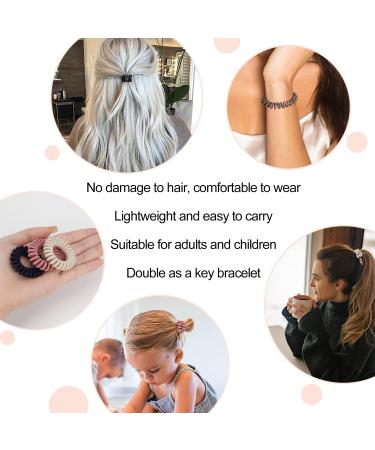 JessLab Spiral Hair Ties 20 Pcs - No Crease Traceless Phone Cord Hair Accessories for Girls and Women - Buy Online on GoSupps.com