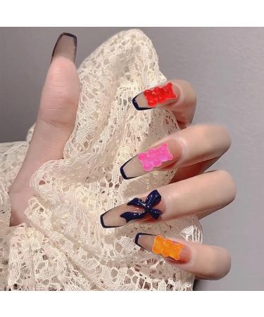 SANNIX 120 Pcs Kawaii Nail Charms - Gummy Bear Resin Decorations for Nail Art (8 Colors) - Shop Internationally - Buy Online on GoSupps.com