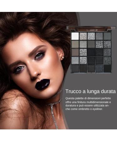 Dark Eyeshadow Palette 25 Colors Matte Shimmer Velvet Black Smoky Makeup Smokey Eye Kit Gothic Long-Lasting Powder Shadow Highly Pigmented for Parties - Buy Online on GoSupps.com