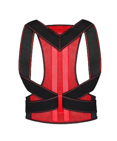 Posture Corrector Back Brace Pain Relief Lumbar Support Belt for Women and Men - Adjustable Waist Straps for Clavicle Spine Shoulder (Color : Red Size : X-Large) (Red X)