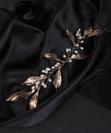 Deniferymakeup Wedding Leaves Hair Vines with Pearl Wedding Bridal Headpieces Headbands Wedding Hair Accessory for Bride and Bridesmaid (Style 1) - Buy Online on GoSupps.com