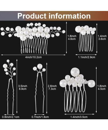 ANCIRS Pearl Bride Wedding Hair Comb with 2 Silver Bridal Side Hair Pins - Set for Women & Girls - Buy Online on GoSupps.com