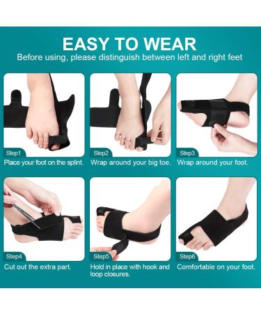 AVIDDA Bunion Splints Big Toe Straightener for Day and Night Pain Relief - Black Right Corrector for Bent Toes - 1 PC - Buy Online on GoSupps.com