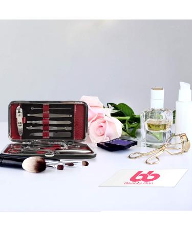 10 Piece Stainless Steel Manicure Pedicure Set with Cuticle Remover in Portable Case - Buy Online on GoSupps.com