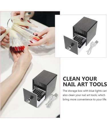 minkissy Monitor Stands Cleaning Organizers Stand Container Grinding Usb Bits Tool Case Cleanser Holder Nail Drill Manicure Salon Polishing Acrylic Light Storage Blue with Drills 12x8.5cm Black - Buy Online on GoSupps.com