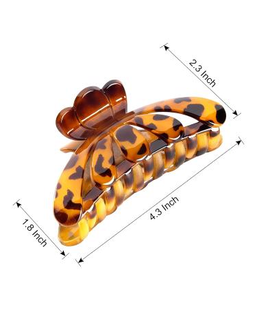Large Leopard Print Hair Claw Clips for Thick Hair - Strong Grip Jaw Clips (4 Pack) - Buy Online on GoSupps.com