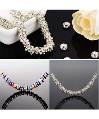 100pcs 8mm Silver Plated Czech Crystal Rondelle Spacer Beads for Jewelry Making - Buy Online on GoSupps.com