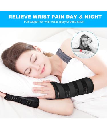 AOOWU Adjustable Wrist Support Brace with Metal Splint - Pain Relief for Carpal Tunnel, Sprains, Tendonitis - Breathable Design - L Left - Buy Online on GoSupps.com