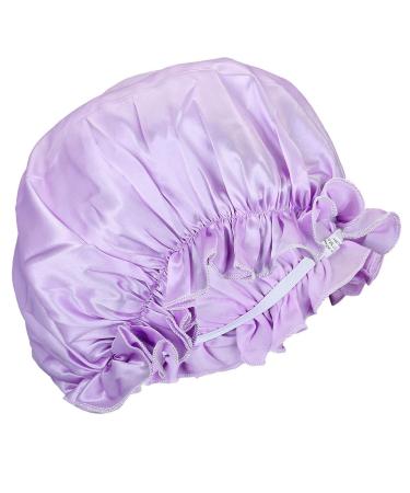 Samtree Women's Silk Sleep Hat - Elastic Lined Satin Nightcap Head Cover (Purple) | Hair Beauty Bonnet - Buy Online on GoSupps.com