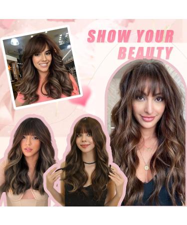 Testar Brown Wigs with Blonde Highlights | Long Wavy & Curly Synthetic Wigs for Women & Girls | Perfect for Everyday & Parties - Buy Online on GoSupps.com
