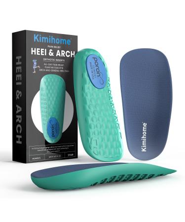 Plantar Fasciitis Insoles - 3/4 Heel Cup Cushions with Arch Support for Heel Pain Plantar Fasciitis Relief Heel Spur Arch Pain and General Heel Aggravation - Women s 6-10 Men s 6-8 Blue S:Women's 6-10 Men's 6-8