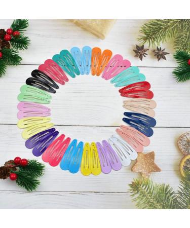 40 Pcs Metal Snap Hair Clips Candy Color 2 Inch Non Slip Kids Barrettes Girls' Hair Accessories - Buy Online on GoSupps.com
