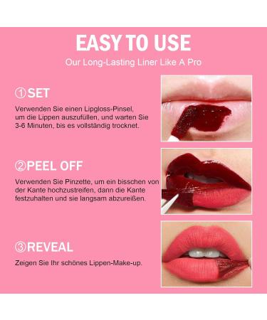  Jutqut 3 Colors Peel Off Lipstick Waterproof Lipstick Long Lasting Natural Matte Finish High Pigment Lipstick for Women - Buy Online on GoSupps.com