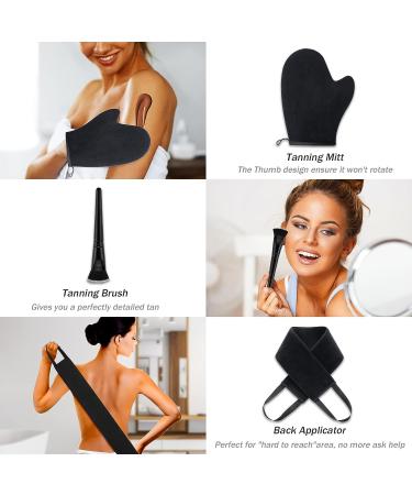 KELILO Self Tanner Mitt Applicator Set - Tanning Mitts for Easy and Even Self Tanning | Back Applicator Glove Included - 3 Piece Brush Set - Buy Online on GoSupps.com