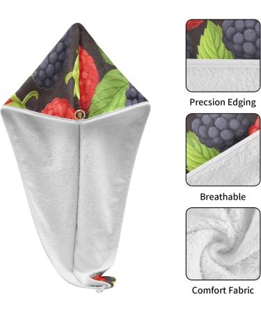 Red Purple Mulberries Hair Towel 2 Pack - Super Absorbent Quick Dry Hair Turbans for Women & Girls - Buy Online on GoSupps.com