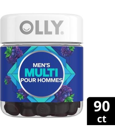 OLLY Men's Multi Gummy Supplement with no artificial flavours and colours Blackberry Blitz multivitamin to help support men's health 45 day supply 90 gummies Men's Multivitamins MultiGummies - Buy Online on GoSupps.com