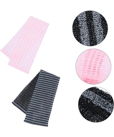 Silicone Body Brush Bath Towel Set - 2Pcs Pull Back Strip Scrubber for Adults | 100x25cm - Buy Online on GoSupps.com