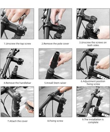 LITEONE Bike Stem Riser | Adjustable Aluminium Alloy Handlebar Extender for Mountain, Road, BMX, Fixie Bikes - Black - Buy Online on GoSupps.com