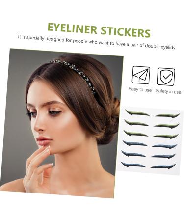 POPETPOP 12 Pairs Glitter Eyeliner Double Eyelid Tapes Double Eyelid Strips Skin Patch Miss Eyes - Buy Online on GoSupps.com